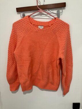 J. Crew Women's Honeycomb Balloon Sleeve Sweater, Peach, Size XS